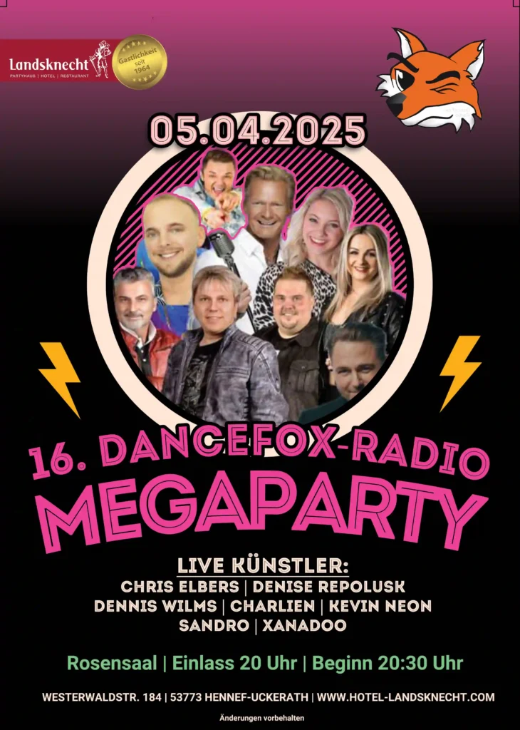 Dancefox Radio Megaparty Hennef Rosensaal Schlager