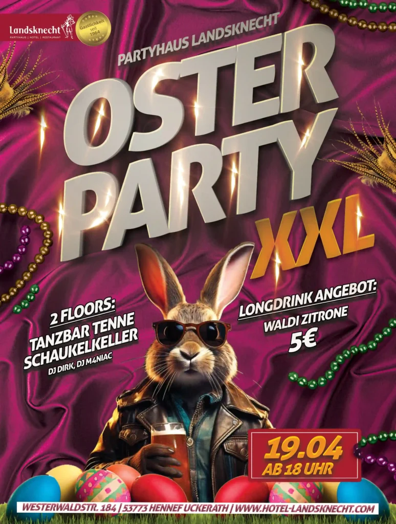 Oster Party XXL Schaukelkeller Tanzbar Tenne Ostersamstag