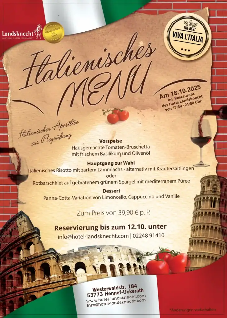 Italienisches Menu