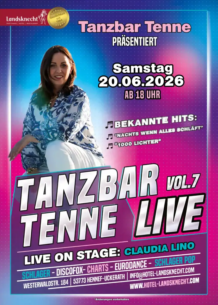 Tanzbar Tenne Live Vol 7 mit Claudia Lino